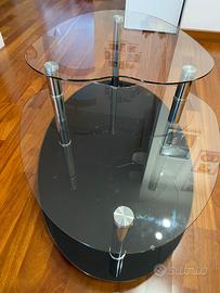 Tavolino basso in vetro doppia altezza