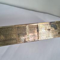 Regolo calcolatore vintage in ottone per filettatu
