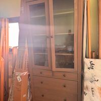Libreria Ikea Hemnes legno pieno 197x90 cm grigio