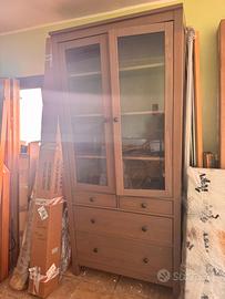 Libreria Ikea Hemnes legno pieno 197x90 cm grigio