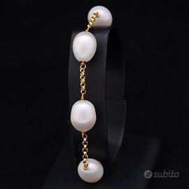 BRACCIALE IN ORO GIALLO 18 KT 750 CON PERLE