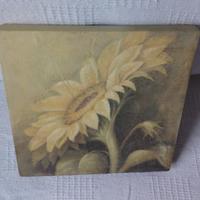 Quadro vintage su legno "Girasole", cm 20 x 20