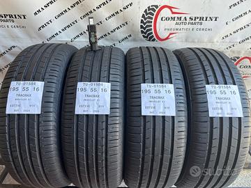 4 PNEUMATICI 195/55 R16 TRACMAX ESTIVE 75%