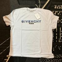 T-shirt givenchy bianca XXL ricami nero e blu