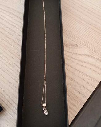 collana punto luce in oro bianco 
