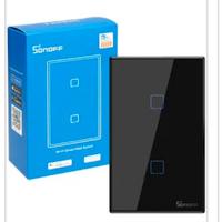 SONOFF T3US2C-TX INTERRUTORE NERO TOUCH WIFI