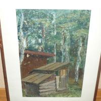 *Village*, 1973, cornice in legno, vetro.