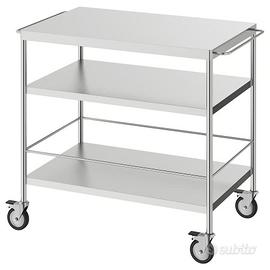 Carrello in acciaio inox L98 x P57 x H 86