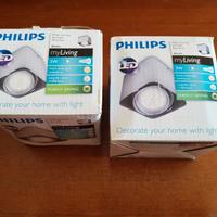 2 FARETTI 3w LED PHILIPS AFZELIA METALLO SILVER