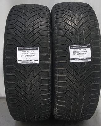 2 PNEUMATICI USATI 205/60R16 96H W1 GITI GOMME INV