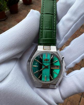 ORIENT DAY-DATE GREEN FACET VINTAGE ANNI 70s