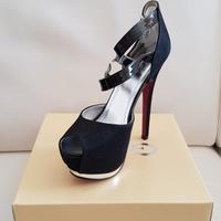 Scarpa nera, tacco alto con plateau - misura 36