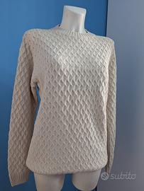 Maglione in lana crema Taglia XL (Made in Italy)