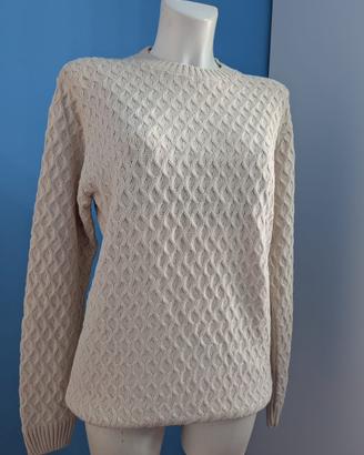 Maglione in lana crema Taglia XL (Made in Italy)