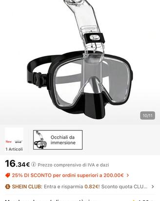 Maschere da snorkeling S + L – usate una volta