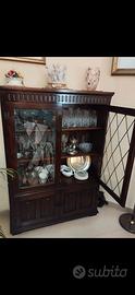 Vetrina stile inglese vintage legno massello 