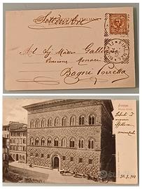 Antica cartolina Piazza Strozzia Firenze, 1902.