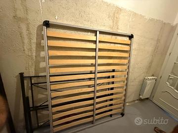 materasso singolo, letto in ferro battuto, rete ma