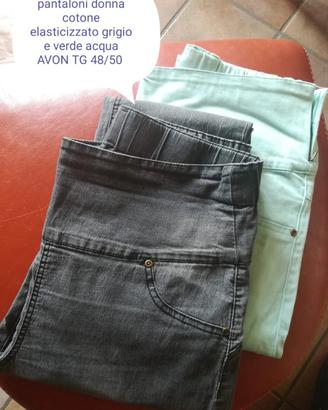 Pantaloni da donna in cotone elasticizzati