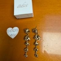 Lara11 - Orecchini pendenti dorati NODI