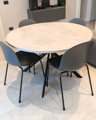 Tavolo rotondo Connubia 120cm apribile +4 sedie