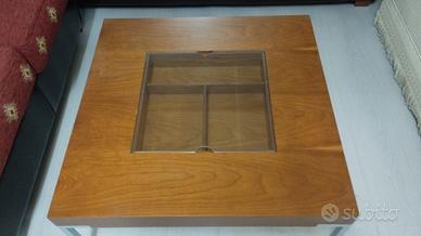 Tavolino da salotto quadrato in ciliegio 