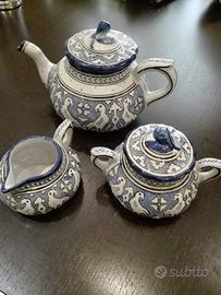 Set da te Ars Deruta in maiolica dipinte a mano