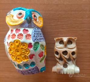 2 gufi gufetti da collezione 