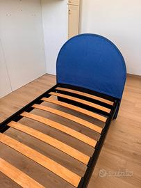 Letto Singolo Blu con Doghe – Sfoderabile