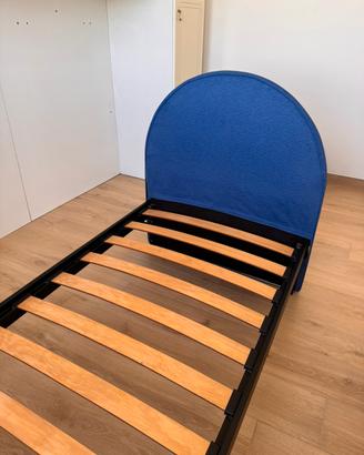 Letto Singolo Blu con Doghe – Sfoderabile