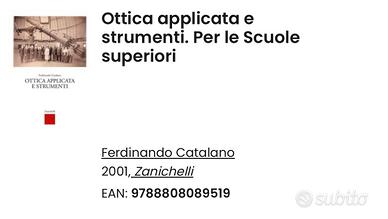 Libri scuola superiore corso ottico