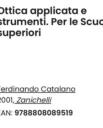 Libri scuola superiore corso ottico