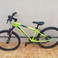 Bicicletta 9/12 anni 24 pollici giallo fluo