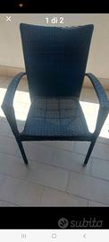 sedie giardino rattan