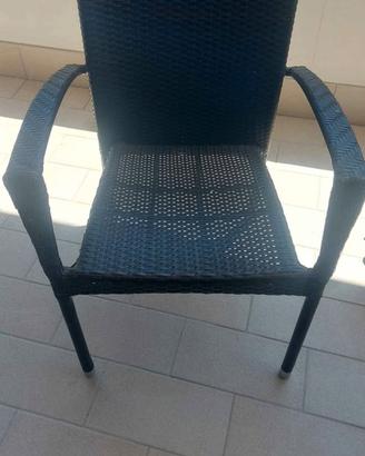 sedie giardino rattan