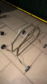Cavalletto bici con ruote