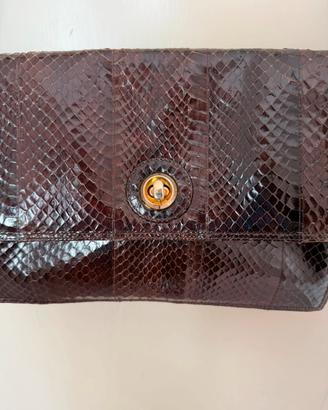 Borsa vintage in vera pelle effetto pitone