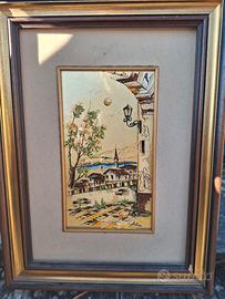 Quadro Alliani su foglia oro 917/1000 certificato