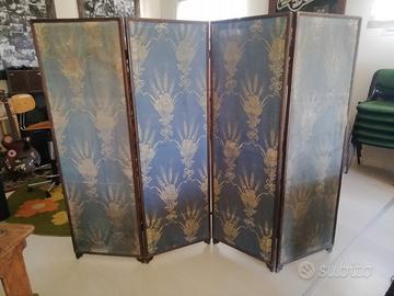 Separe' divisorio paravento antico legno damasco