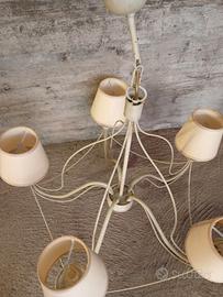 Lampadario a sospensione colore bianco panna