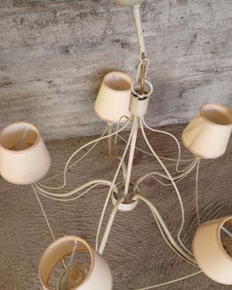 Lampadario a sospensione colore bianco panna