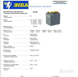 4 batterie 6v, marca nba rimarchiate saf , 240ah