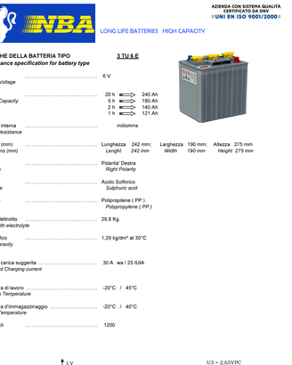 4 batterie 6v, marca nba rimarchiate saf , 240ah