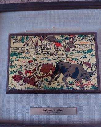 Coppia Serigrafie Ligabue Oro 24 Kt 