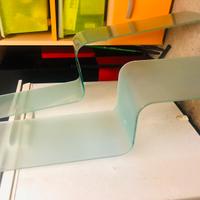 Coppia mensole curve in vetro