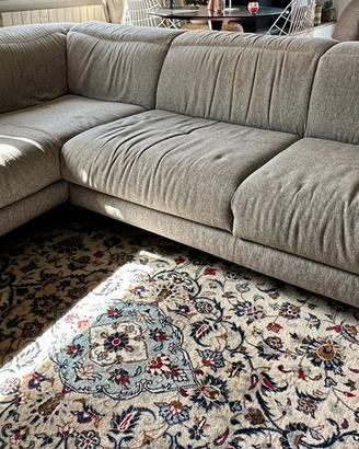 Divano 3 posti penisola + pouf coordinato