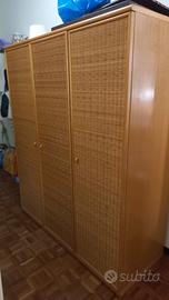 armadio in rattan 3 ante