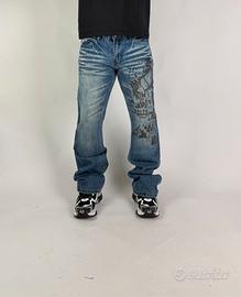 Jeans Bootcut Uomo Vintage Stampa Che Denim L/32