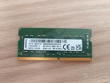 RAM Kingston DDR4 Sodimm da 8GB, 3200