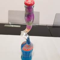 Bottiglia coca cola collo attorcigliato-blu
